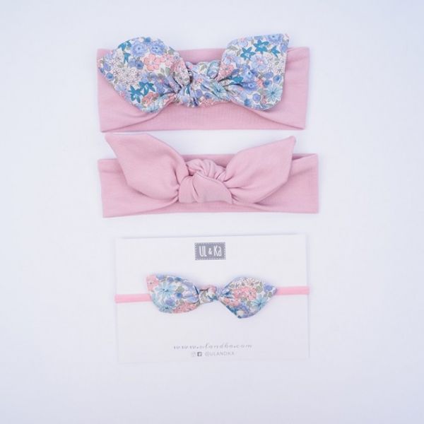 Ul &amp; Ka - Haarband 3er Set Pink &amp; violet Flowers