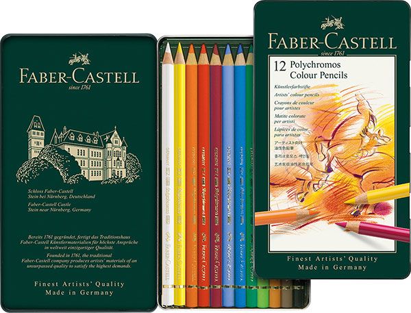 Faber-Castell - Farbstifte 12er Set Polychromos Metalletui