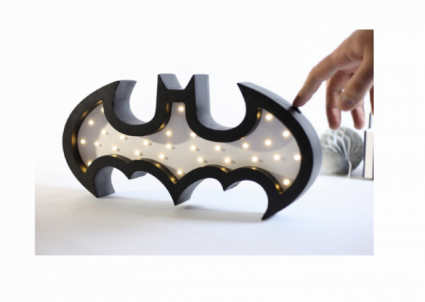 HappyMoon - LED Nachtlampe Batman schwarz weiss