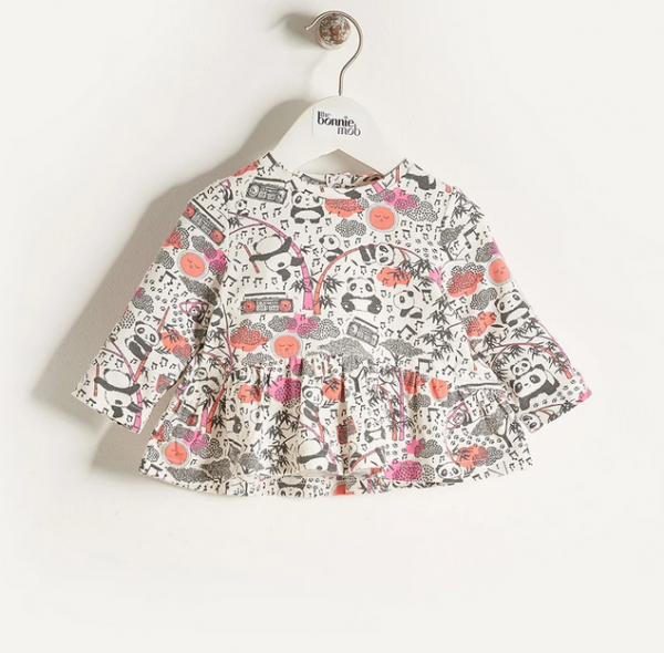 Bonniemob - Shirt Panda Print Frilled