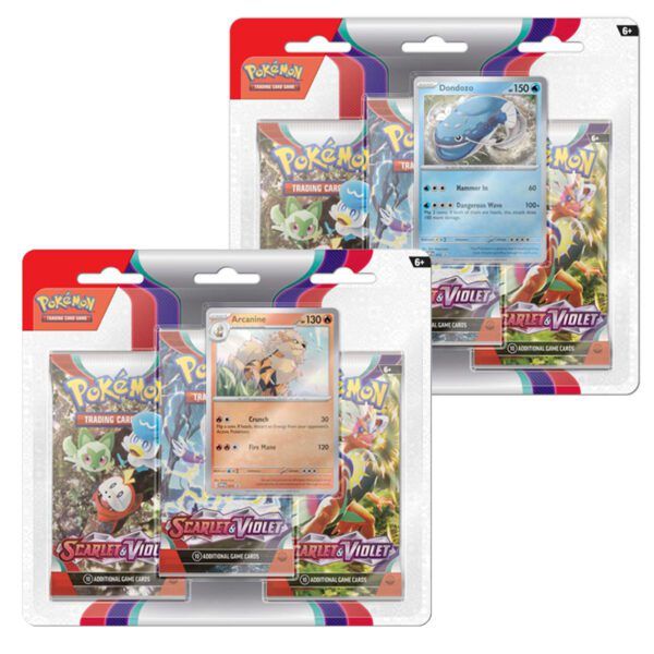 AMIGO - Pokemon SV01 Karmesin &amp; Purpur - 3-Pack Blister Set - Englisch