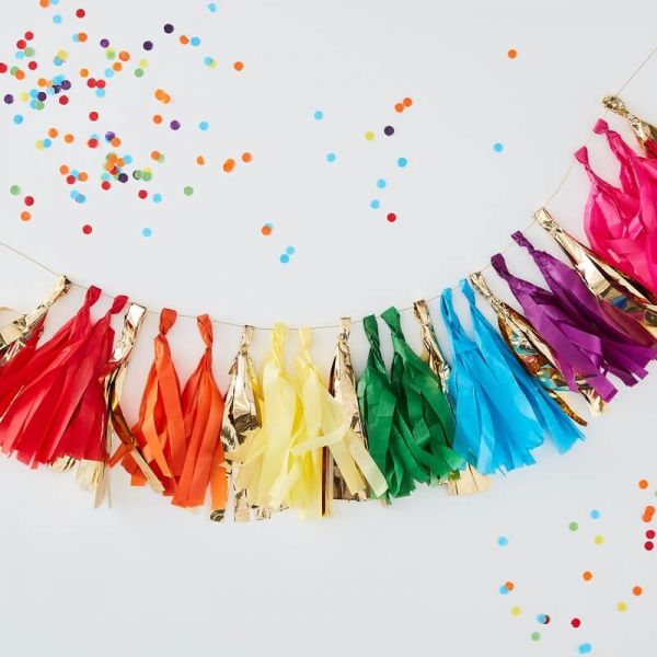 Ginger Ray - Tassel Girlande "Over the Rainbow"