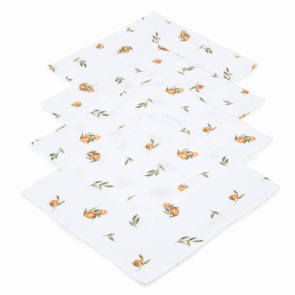 Qbana Mama - 4er Pack Bambus Muslin - Tücher Mullwindeln Secret Citrus