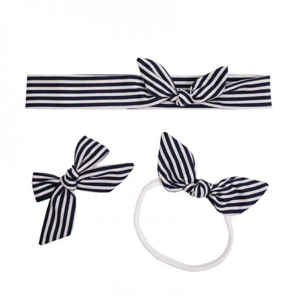 Ul &amp; Ka - Haarclip, Haarband, Haarband mini Set Navy Stripes