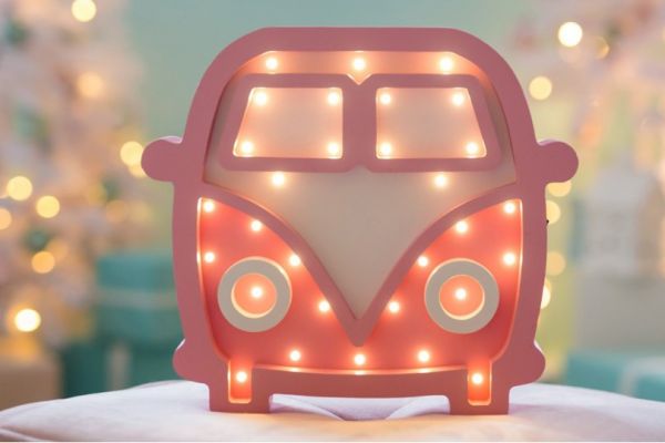 HappyMoon - LED Nachtlampe Hippiebus pink