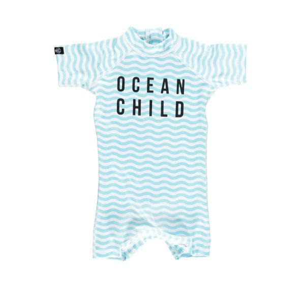 Beach &amp; Bandits - UV Badeoverall Ocean Child kurz Weiss/blau