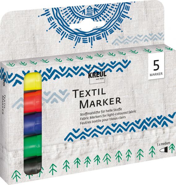 KREUL - Textil Marker medium 5er Set