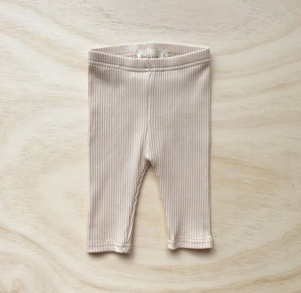 bel&amp;bow - Ribbed Leggings Basic Oatmeal